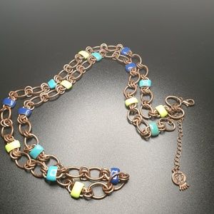 Long vintage enamel necklace